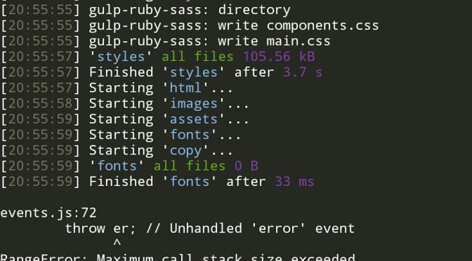 gulp-minify-htmlがスタックオーバーフローするようになったしメモ
